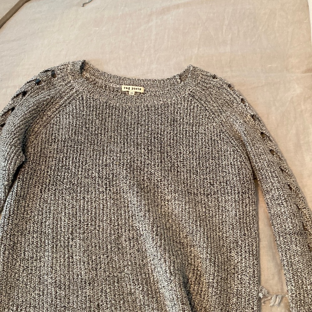 Ribbed crew neck seawater